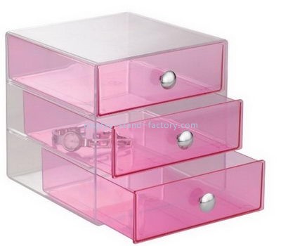 Custom cheap pink acrylic makeup storage box organizer NMD-044