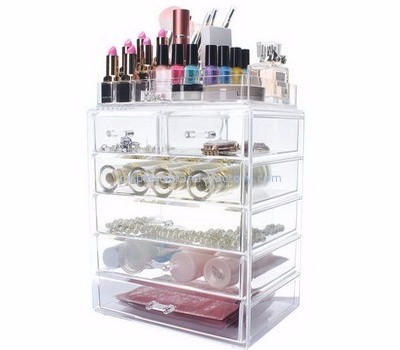 Acrylic display stand manufacturers custom cheap clear acrylic makeup storage drawers organizer NMD-088