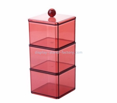 Display box manufacturer customize acrylic cotton swab holder box with lid NMD-160