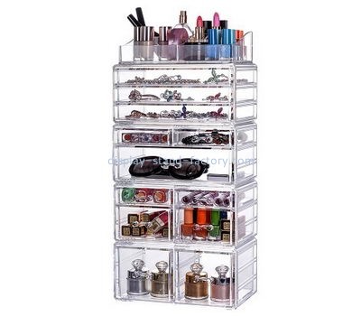 Acrylic box manufacturer customize large acrylic makeup acrylic cosmetic organizer with drawers NMD-166