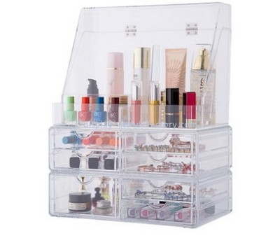 Acrylic display manufacturers customize clear acrylic makeup organizer with drawers NMD-174