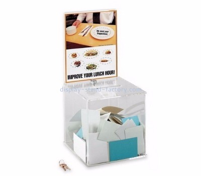 Suggestion box supplier customized acrylic money collection boxes for charity NAB-183