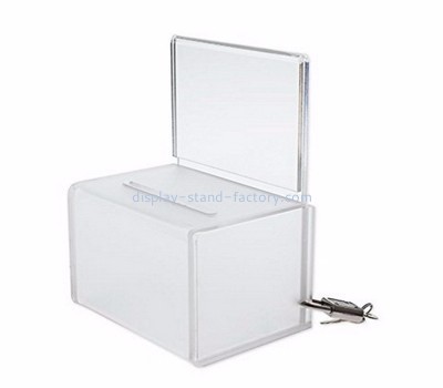 Charity collection boxes suppliers customized plastic acrylic suggestion box with lock NAB-188