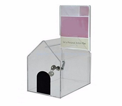 Acrylic donation box suppliers customized acrylic plastic charity collection boxes NAB-193