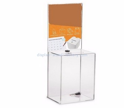 Acrylic donation box suppliers customized acrylic charity coin collection boxes NAB-208