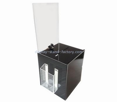 Charity collection boxes suppliers customized locked acrylic ballot suggestion box NAB-219