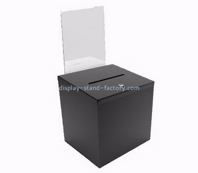 Acrylic donation box suppliers customized black acrylic customer suggestion box NAB-228