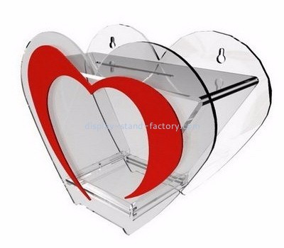 Acrylic display factory customized acrylic heart donation box NAB-321