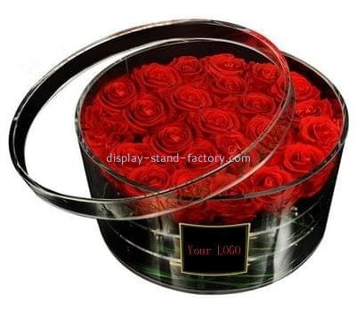 Acrylic supplier customized acrylic round containers rose box NAB-337
