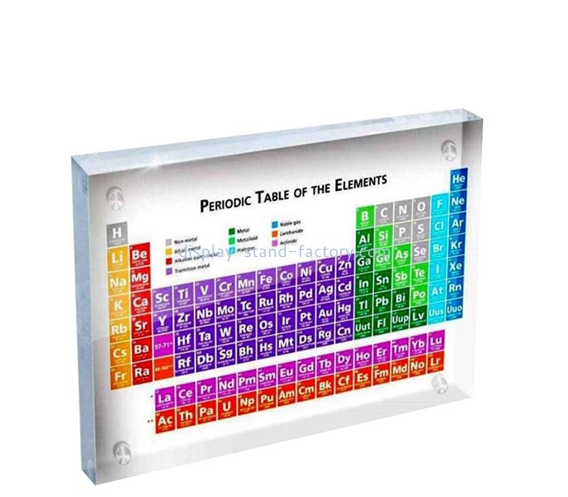 Lucite ürünleri tedarikçisi kimyasal elementlerin özel akrilik periyodik tablosu ekran bloğu NBL-228