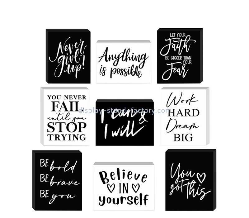 China lucite supplier custom acrylic mini inspirational signs office desk decor NBL-221