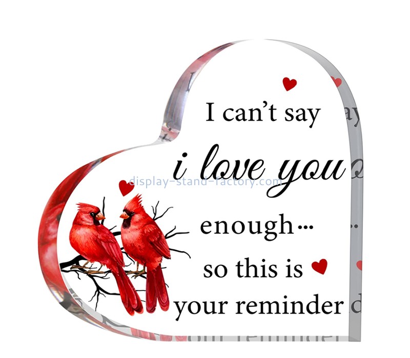 China perspex supplier custom acrylic heart I love you sign gifts NBL-220