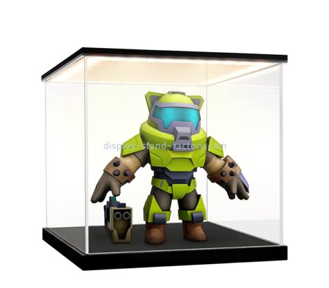 Lucite item supplier custom acrylic pop figures toys display case with LED light NDD-100