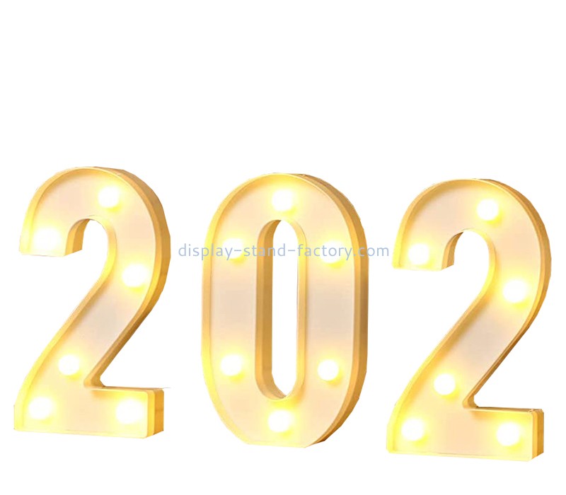 Lucite item manufacturer custom acrylic LED light up number for graduation party decor sign NDD-099