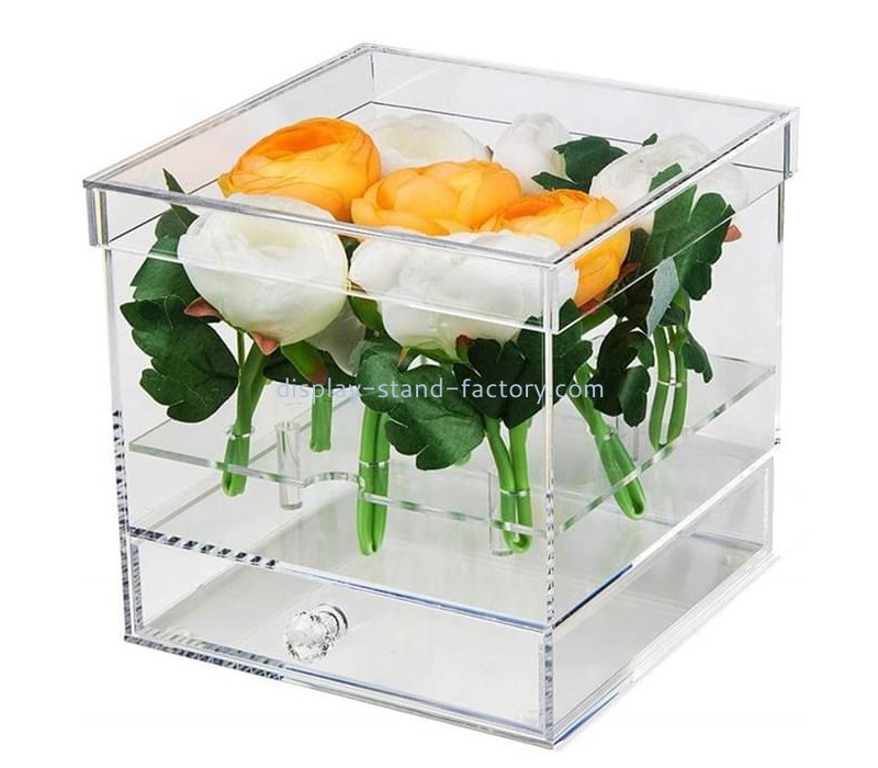 Acrylic supplier offer custom plexiglass flower box perspex rose box' service NAB-1566