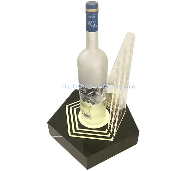 Custom bar night field wine display stand Pentagonal black acrylic light-emitting booth single bottle LED display stand NLD-031