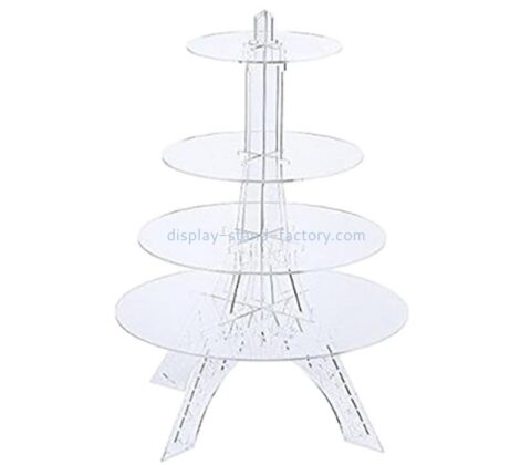 Wholesale custom acrylic 4-tier Eiffel tower wedding cake holder NFD-445