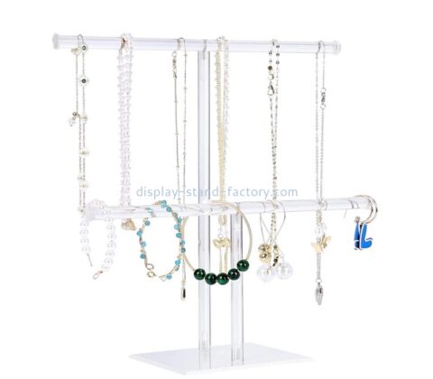 Wholesale custom acrylic T bar bracelet necklace display stands NJD-328