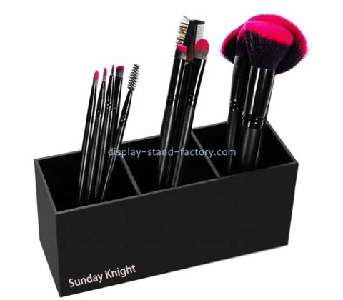 Custom wholesale acrylic 3 dividers cosmetics brushes display holder NMD-854