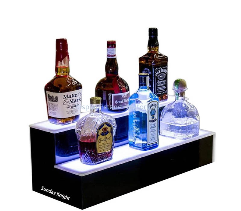 Custom wholesale acrylic 2 tiers wine bottles LED display props NLD-137