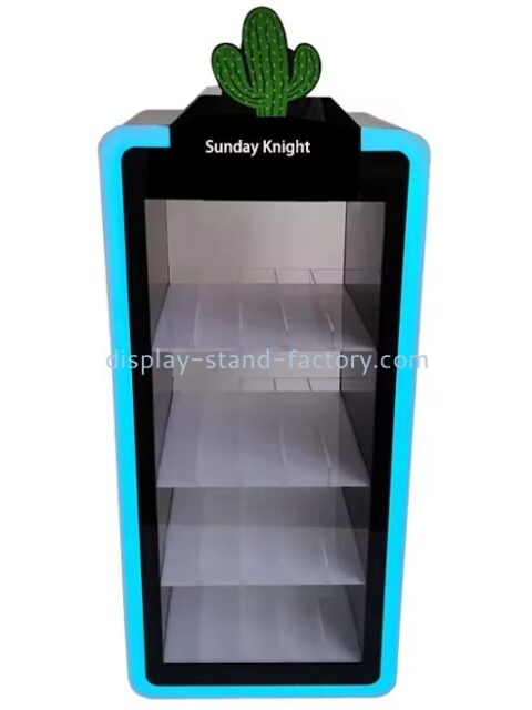 Custom wholesale acrylic retail 5 tiers LED display cabinet NDD-154