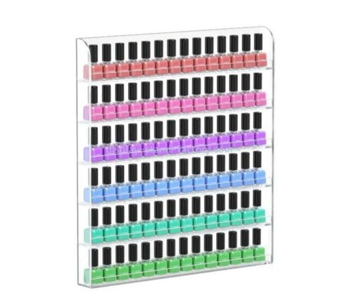 Custom wholesale acrylic wall 6-slot nail polish display shelf NMD-849