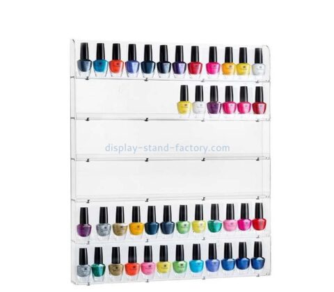 Custom wholesale acrylic wall mounted 6 tiers nail polish display stands NMD-847