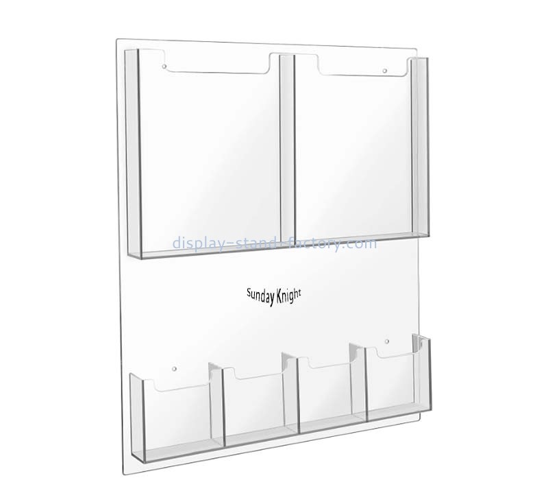 Custom wholesale acrylic wall multi pockets pamphlet holder NBD-838