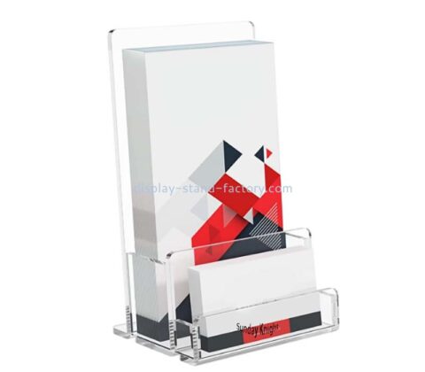 Custom wholesale acrylic brochure holder with business card holder NBD-837