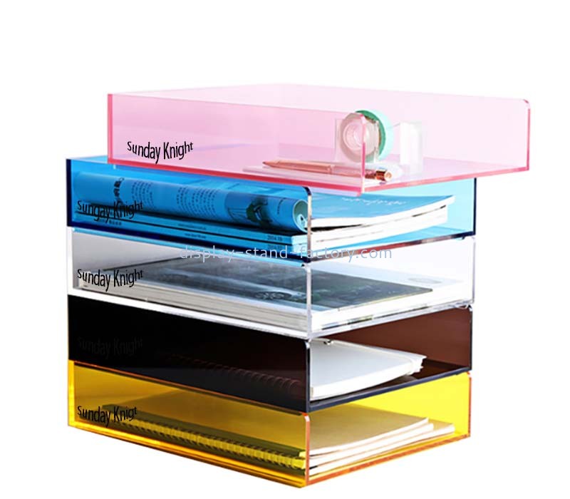 Custom wholesale acrylic stacking desktop file folders NBD-833