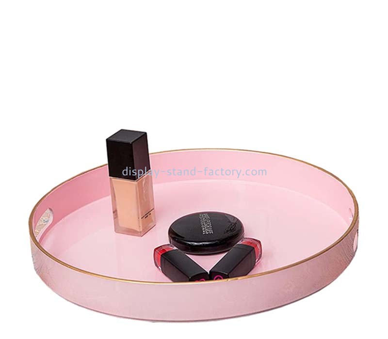 Custom wholesale acrylic round beauty organizer tray STD-469