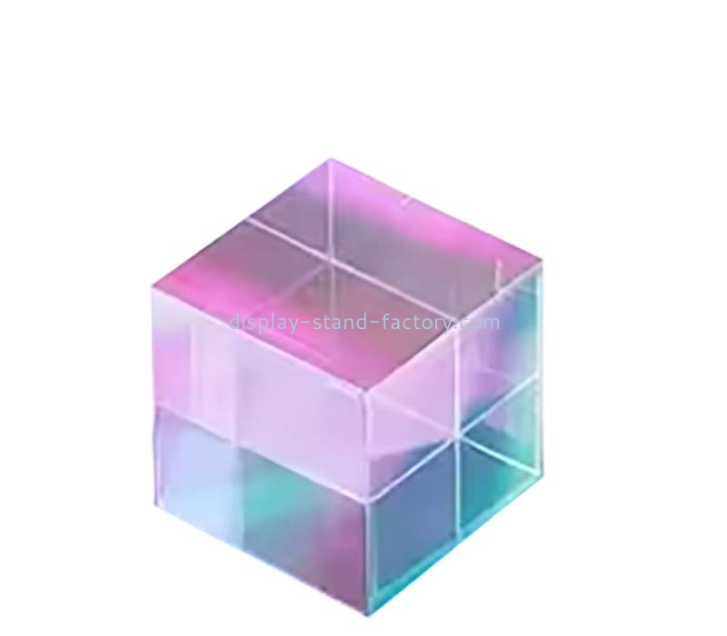 Custom wholesale rainbow acrylic display cube NLC-149