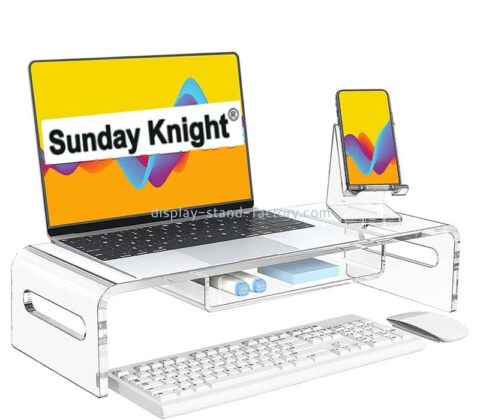 Custom wholesale acrylic monitor stand riser with phone stand NDS-121