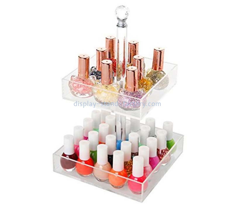 Custom wholesale acrylic 2 tiers nail polish display stand holder DMD-841