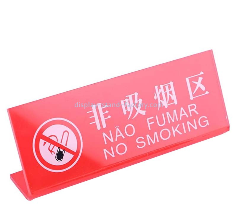 Custom wholesale acrylic no smoking warning sign NBD-829