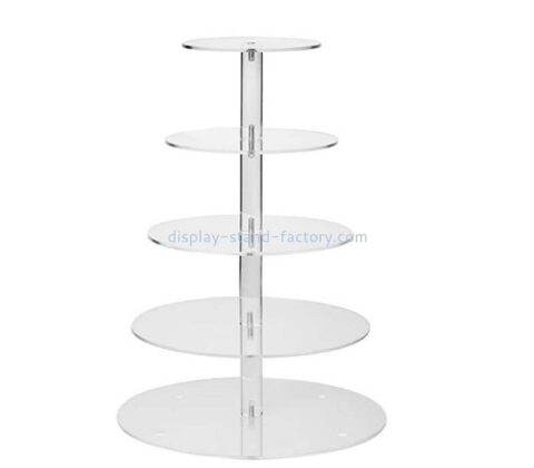 Custom acrylic round 5 tiers cupcake display tower NFD-419