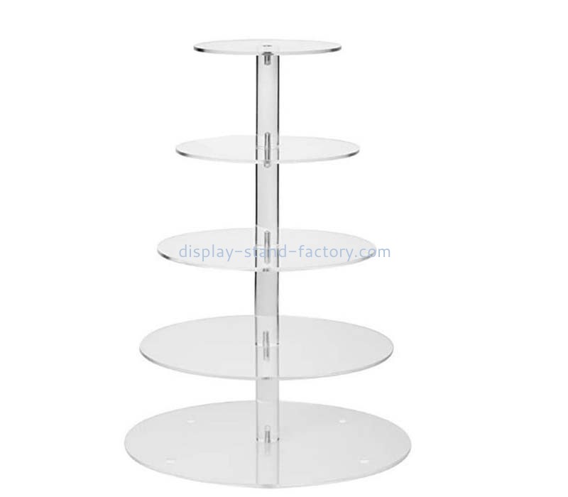 Custom acrylic round 5 tiers cupcake display tower NFD-419