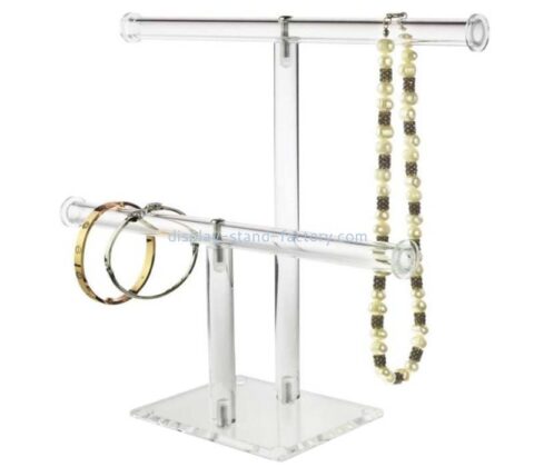 Custom acrylic T bar bangle necklace display stands NJD-304