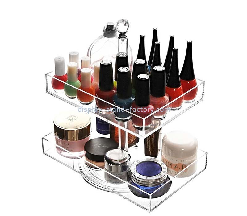 Custom acrylic 2 tiers beauty display storage holders NMD-830