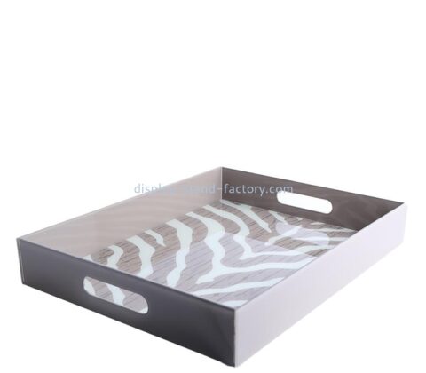 Custom acrylic breakfast serving tray with handles STD-452