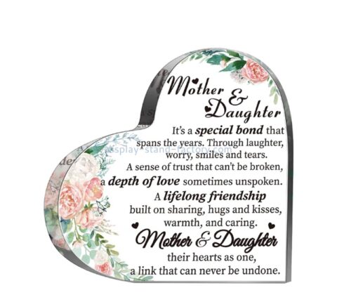 Custom acrylic heart Mom Dad gift NLC-129