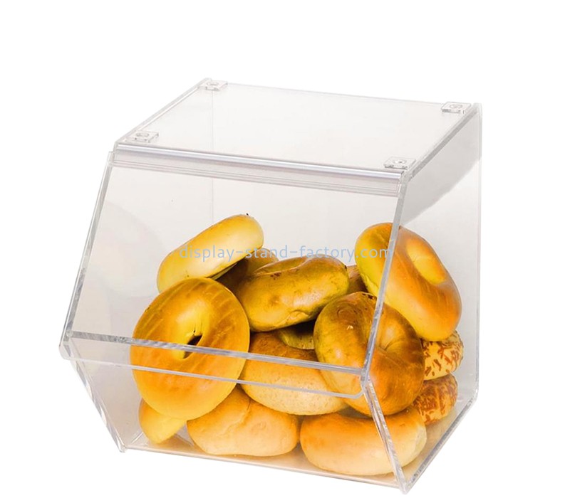 Custom acrylic supermarkt doughnut organizer display box with clamshell NFD-411