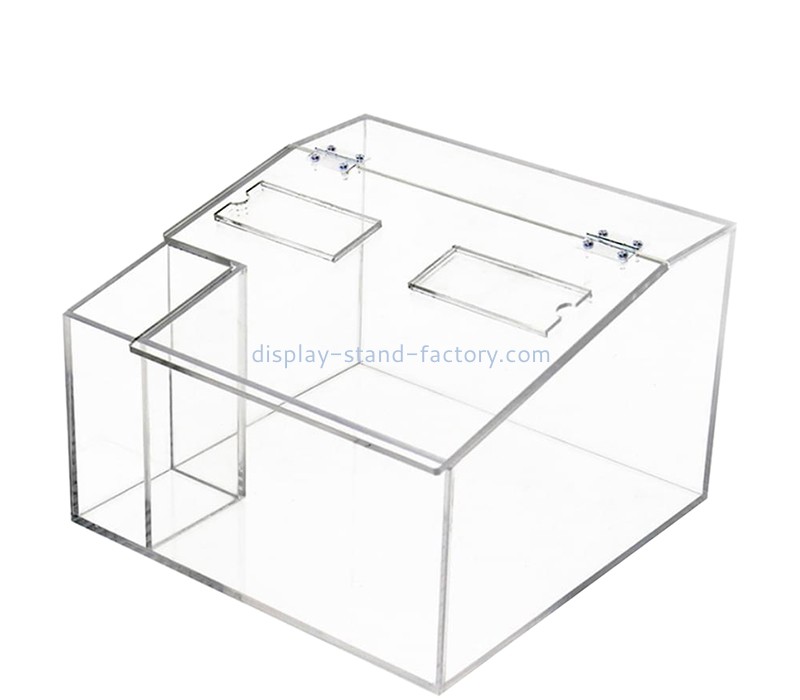 Custom acrylic supermarkt food organizer display box with clamshell NFD-410