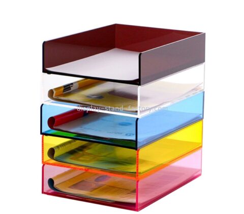 Custom acrylic desktop stackable magazine file organizers NBD-813