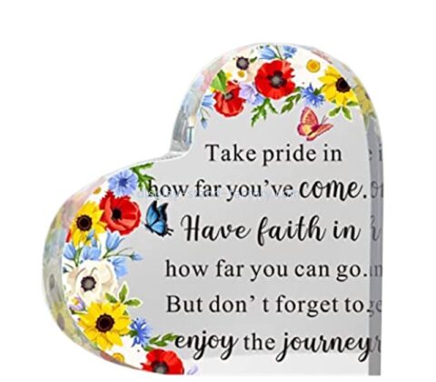 Custom acrylic heart graduation inspirational gift for her him NLC-128