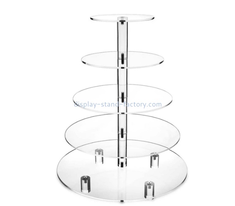 حامل عرض طبق معجنات الكيك الأكريليكي الشفاف المخصص من 5 طبقات من الأكريليك الشفاف NFD-400