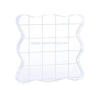 China perspex supplier custom acrylic stamp block with grid and grip NLC-116