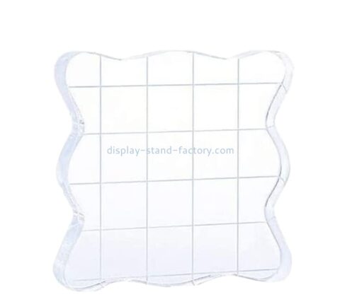 China perspex supplier custom acrylic stamp block with grid and grip NLC-116