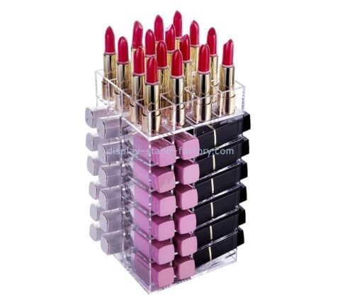 China acrylic manufacturer custom plexiglass rotating lipstick display rack NMD-806