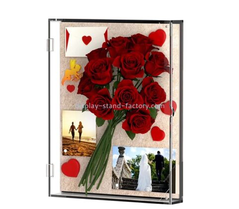 Perspex item supplier custom acrylic wall hanging flowers showcase NAB-1833